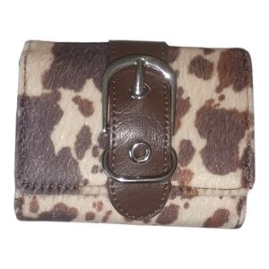 Western Cow Print Fur Mini Women's Wallet